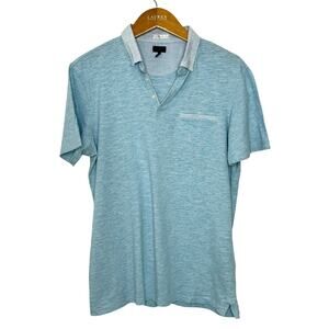 Good Man Brand light blue‎ space dyed polo Mens Medium